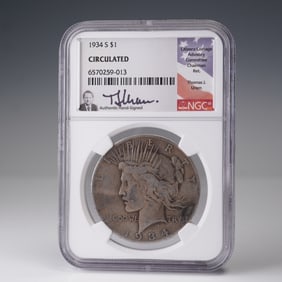 1934-S Peace Dollar Silver Dollar Coin NGC Graded Circulated