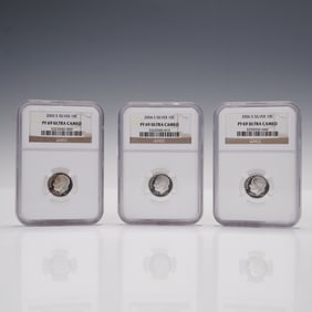 3pc 2004 - 2006-S Roosevelt Dime Coins NGC Graded PF 69 Ultra Cameo