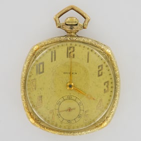 Buren Watch Co. 15J Pocket Watch, Nawco Challenge Case