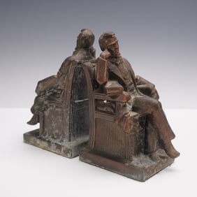 Vintage Bronze Abraham Lincoln Bookends