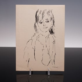 Arnoldo Ciarrocchi Ink Drawing with Signed Dedication