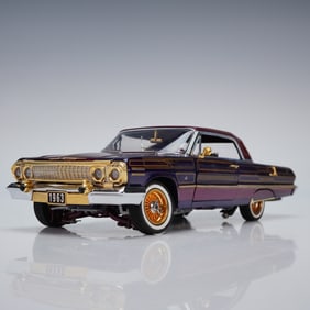 Franklin Mint Die Cast 1963 Chevrolet Impala Lowrider Model Car with Case