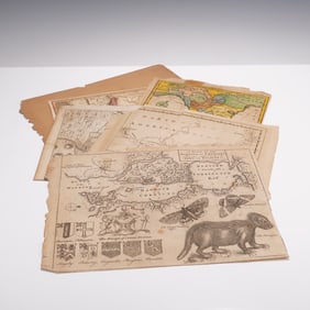6pc Collection of Antique Maps and Drawings