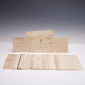 18pc 19th Century French Letters and Documents, Paris Exhibition of 1866