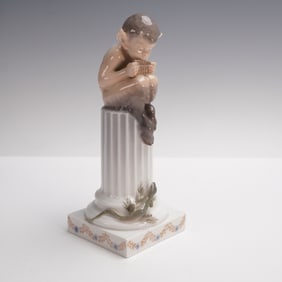 Royal Copenhagen Porcelain Figurine, Faun With Lizard 433