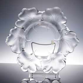 Lalique Crystal Scalloped Bowl, Capucines