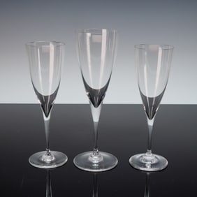 3pc Baccarat Dom Perignon Water Goblet and Port Wine Glasses