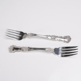 2pc Gorham Sterling Buttercup Salad Forks