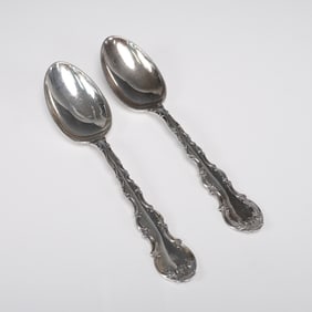 Pair of Gorham Strasbourg Sterling Silver Teaspoons