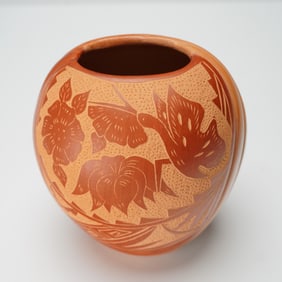 Brenda Tafoya Jemez Pottery, Carved Vase