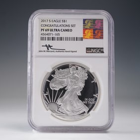 2017-S American Silver Eagle Type 1 Dollar NGC Graded PF 69 Ultra Cameo