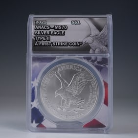 2021 American Silver Eagle Type 2 ANACS MS70