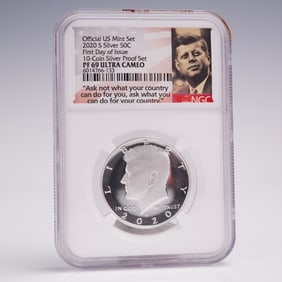 2020-S Silver Kennedy Half Dollar NGC Graded PF 69 Ultra Cameo FDOI