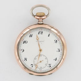 Longines 0.800 Fine Silver 16S Open Face Pocket Watch, EFCo Longines Case