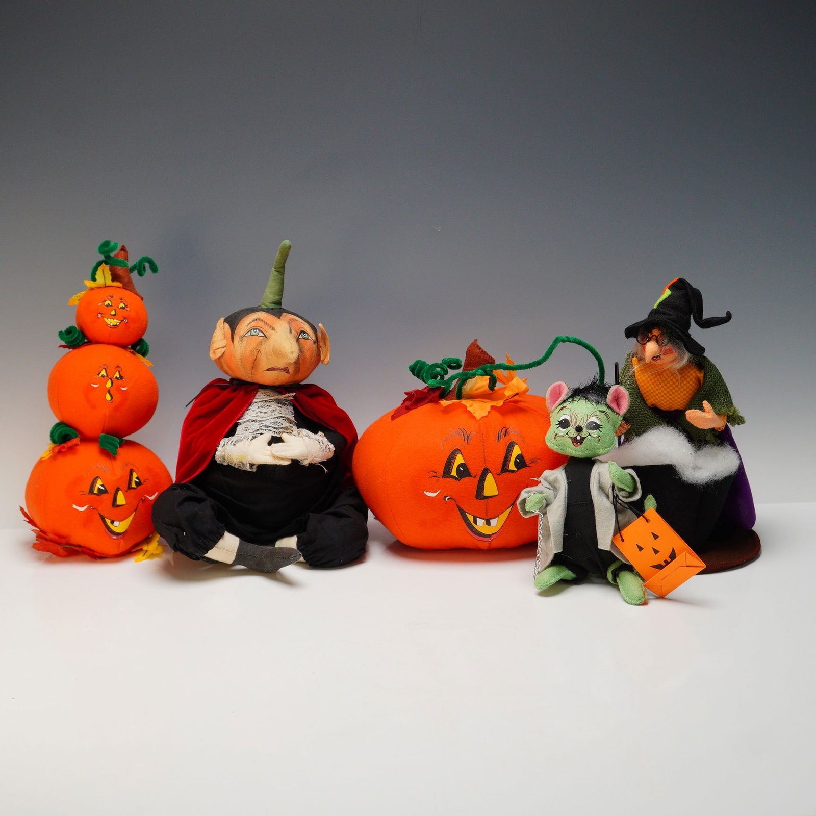 5pc Annalee Dolls Halloween and Thanksgiving Decorations