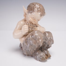 Royal Copenhagen Figurine, Faun Playing Panflute 1736