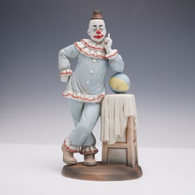 Flambro Imports Porcelain Famous Clown Figurine, Paul Jung