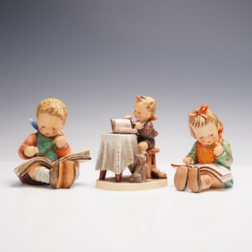 3pc Goebel Hummel Figurines, Children Reading Books