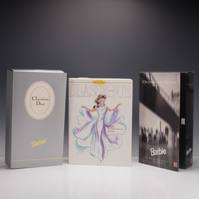 3pc Mattel Barbie Christian Dior, Donna Karan, and Classique Dolls