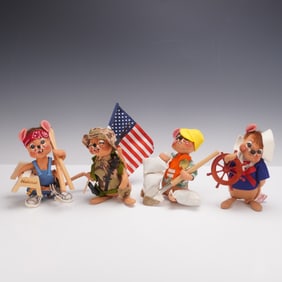 4pc Annalee Dolls Stuffed Mouse Figures
