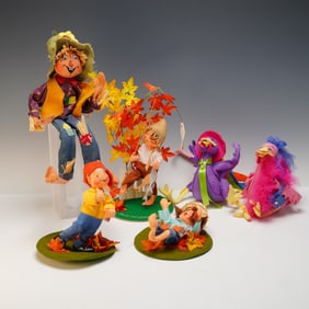 6pc Annalee Dolls Fall Decorations