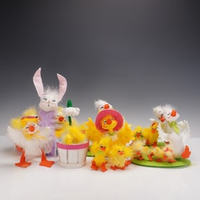 9pc Annalee Easter and Spring Ducks with Bunny Figures