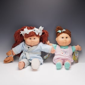 2pc Xavier Roberts Original Cabbage Patch Kids - Young Girl and Baby