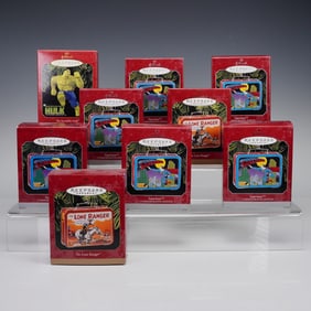 9pc Hallmark Keepsake Wild West and Superhero Themed Tree Ornaments