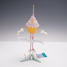 Department 56 Krinkles by P Brewster, Happy Birthday Cupcake Decoration