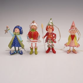 Set of Four Patience Brewster Elf Ornaments