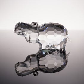 Swarovski Crystal Figurine, Large Hippopotamus