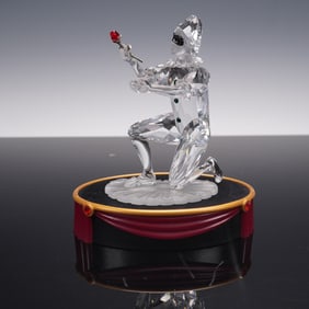 2pc Swarovski Crystal Figurine and Base, Masquerade Harlequin