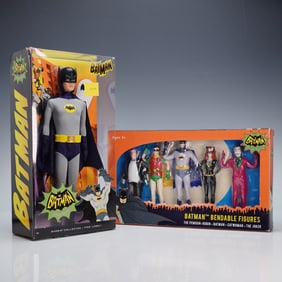 2pc Mattel and NJ Croce Batman Collector Doll and Bendable Figures Set