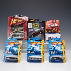 6pc Hot Wheels & Johnny Lightning Batmobile and Collector Cars