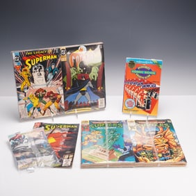 5pc Assorted Comic Books and First Edition Comic Book Grading Guide