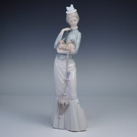 Lladro Porcelain Figurine, A Walk with the Dog 1004893