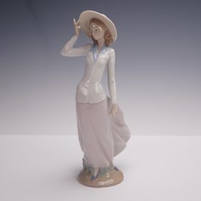 Lladro Porcelain Figurine, Breezy Afternoon 1005682
