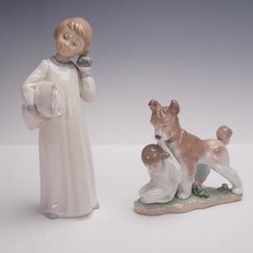 2pc Lladro and Nao By Lladro Boyhood Figurines