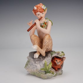 Cybis Porcelain Figurine, Pip the Elfin Player