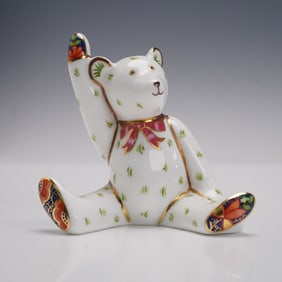 Royal Crown Derby Porcelain Mini Victoria Waving Teddy Figurine