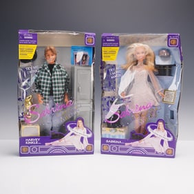 2pc Kenner Sabrina The Teenage Witch Dolls, Sabrina and Harvey Kinkle