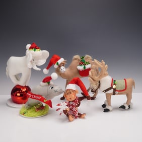 5pc Annalee Dolls Christmas Decorations