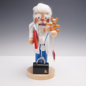 Steinbach German Nutcracker Doctor with Teddy Bear and Medical Bag