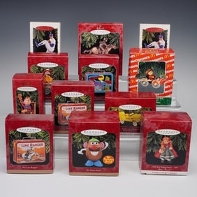 12pc Vintage Keepsakes Hallmark and Enesco Pop Culture Tree Ornaments