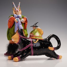 2pc Patience Brewster Dept 56 Krinkles Teapot & Figurine