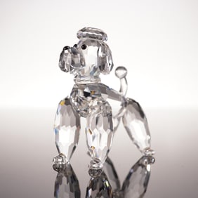 Swarovski Silver Crystal Figurine, Standing Poodle