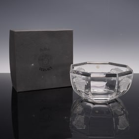Rosenthal Versace Medusa Lumiere Clear Crystal Bowl