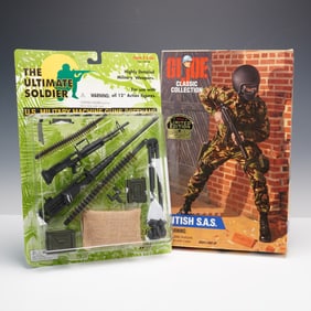 2pc GI Joe 1996 Classic Collection British S.A.S. Figure & Military Guns