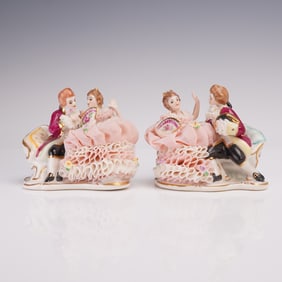 2pc Irish Dresden Porcelain Figurines, Proposal