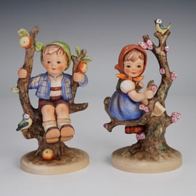 2pc Goebel Hummel Figurines, Apple Tree Boy and Girl